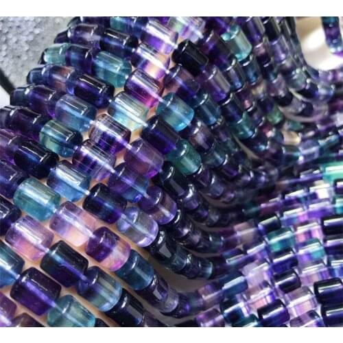 Fluorite purple pillar 8*11mm for DIY jewelry making loose beads FPPJ wholesale beads nature gemstone