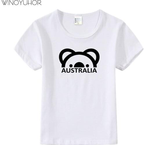 Baby Boy Clothes Funny Australia Koala Print Cute Cartoon T-shirt Kids Summer O-Neck Tops Girls Tshirt Children Cotton Clothes