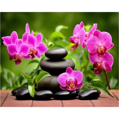 New Zen Diamond Painting Square/Round Orchid Figure Cross Stitch Wall Diamond Painting Love Gift Sticker