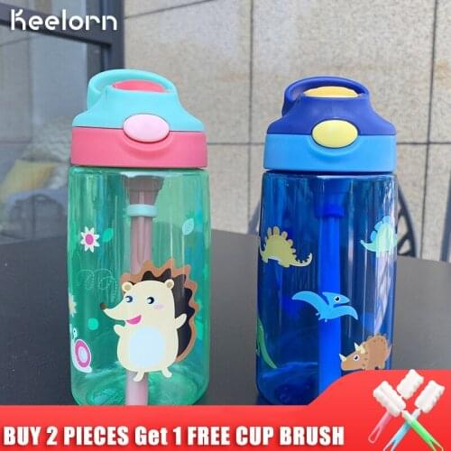 Keelorn 480ML Children Water Bottles Portable With Lid Cartoon Brief Thermal Insulation Direct Drinking Water Bottle