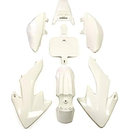 Aftermarket free ship Motor Plastic Fender Kit Body Work Fairing Kit For Honda CRF XR XR50 CRF50 Clone 125CC Pit Dirt Bike WHITE