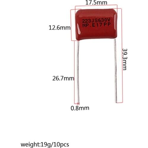 MagiDeal 10Pcs Capacitors 223J Guitar Bass Cap Capacitor S630V Set