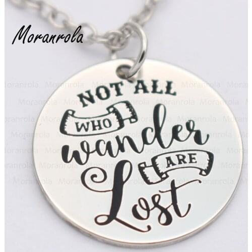 New arried" Not All Who Wander Are Lost"Copper necklace Keychain,charm inspiration jewelry Adventure necklace Graduation gift
