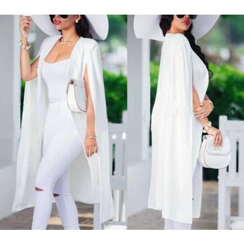 Fashion Women Long Coat Cloak Cape Blazer Suit Jacket Trench Poncho Outwear Tops Casual Formal Solid Lady Loose Capes Ponchos