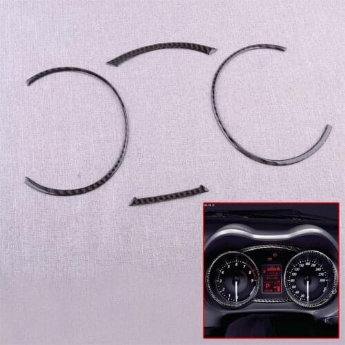 CITALL 4Pcs Speedometer Instrument Panel Trim Sticker Fit for Mitsubishi Lancer Evo 2008-2010 2011 2012 2013 2014 Carbon Fiber
