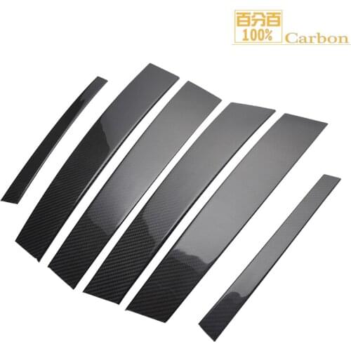 Real Dry Carbon Fiber Window Door Pillar Post Trim Decals for Alfa Romeo Stelvio 2017 2018 2019 Auto Accessories
