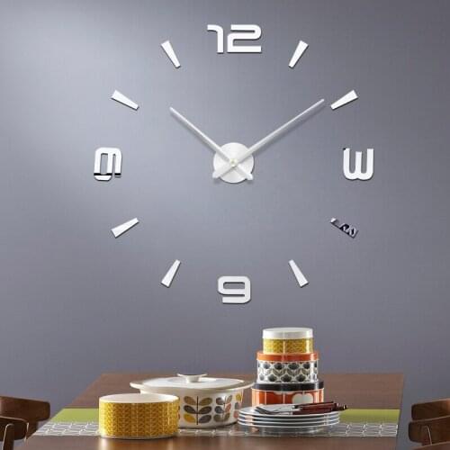 New Wall Clock Quartz Watch Modern Design Large Decorative Clocks Europe Acrylic Stickers Living Room Wall Clock Sticker Watch