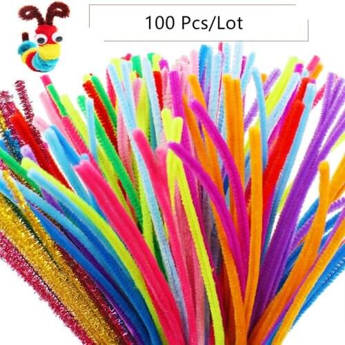 100Pcs/set Educational Toys Montessori Materials Chenille Children Sticks Puzzle Craft Colorful Pipe Cleaner Handmade DIY Toys