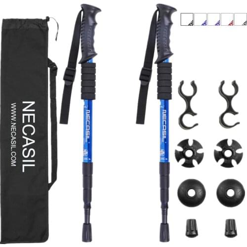 2pcs/lot walking stick Trekking poles telescopic baton nordic Aluminum ski camp hiking poles crutches walking cane north pole