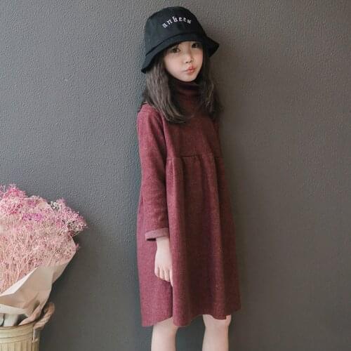 Girls Dress Kids Leisure Dress Autumn Winter 2020 New Loose Children Elegant Dress Baby Princess Dress Todddler Clothes,#5397