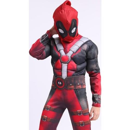 Christmas Boys super hero party halloween superhero costumes for children child Muscle mask deadpool venom for kids