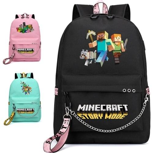 Backpack Boy Girl School Bags USB Bookbag For Teenagers Big Capacity Travel Waterproof Laptop Mochilas Daily Bag with Chain