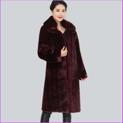 Winter Women High Quality Faux Rabbit Fur Coat Luxury Long Fur Coat Loose Lapel OverCoat Thick Warm Plus Size Female Plush Coats