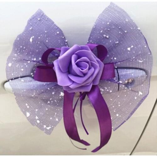 Wedding Car Accessory Flowers Rear Mirror Door Handle Decoration Front Decoration Roof Tail Simulation Flowe Wedding Decor