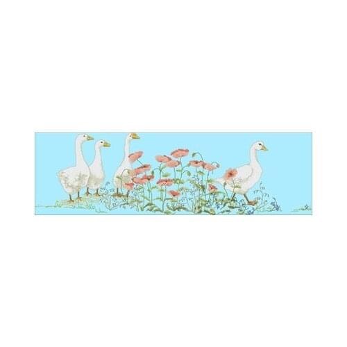 -TG 2017 Goose among flowers Counted Cross Stitch 11CT 14CT 18CT Cross Stitch Kits Embroidery Needlework Sets