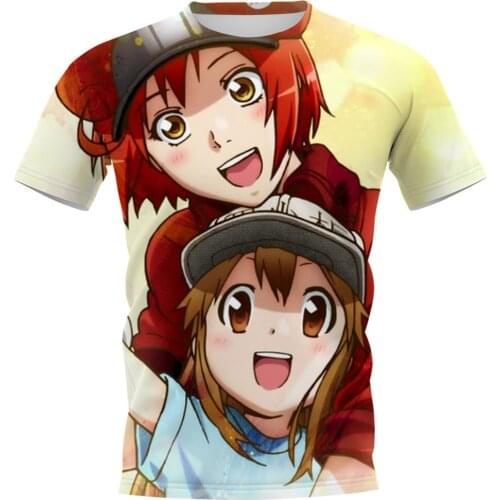 CLOOCL Cells At Work Print Tops Cartoon Anime 3D Mens T-shirts Short Sleeve Men Clothing Fashion Unisex Tees Women Harajuku