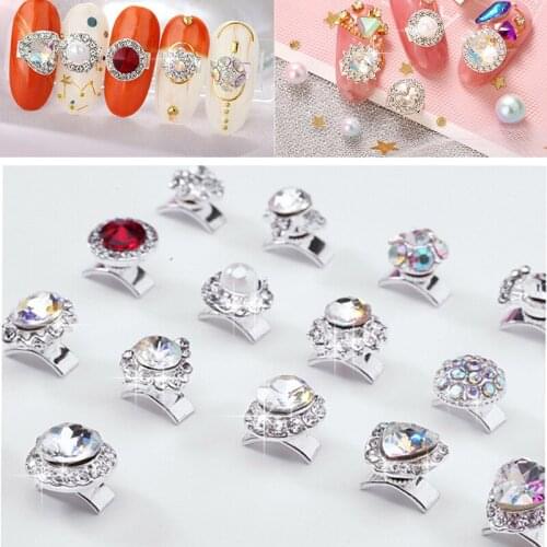 5pcs/lot 180° Rotating Shining Nail Jewelry Rhinestone Crystals 3D Jewellery Nail Glitter Lucky Nail Art Accessory Decoration YL