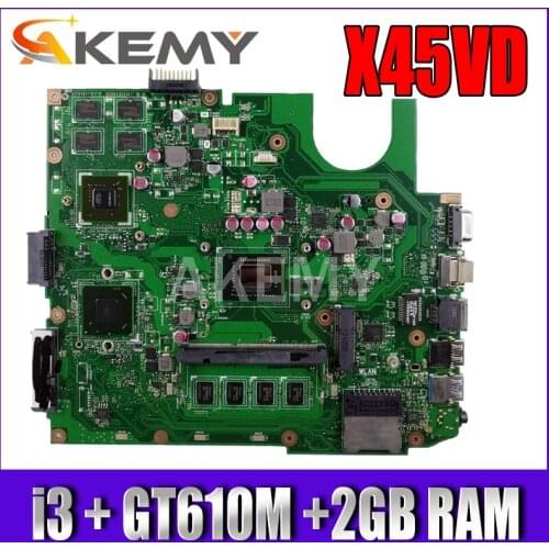 X45VD Laptop Motherboard For ASUS X45V X45VD Laptop motherboard 100% Tested W/ GT610M GPU + 2GB RAM+ i3 CPU