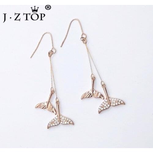 Women New Fashion Tassel Drop Earrings Exquisite Mermaid Tail Earrings Sea Jewelry Female Accessories