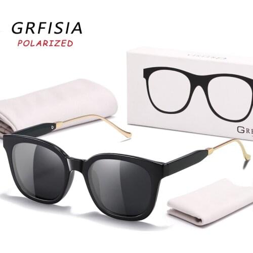 GRFISIA Retro Style Design Women Polarized Sunglasses Lightweight Eyeglasses Frame Square Sun Glasses 100% UV Protection Goggles