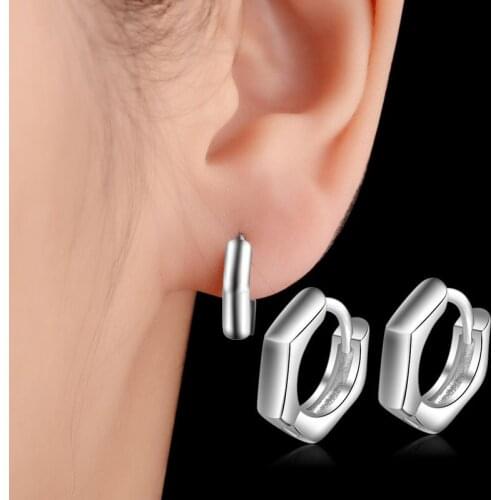 1 Pair Womens Classic Simple Polished Geometric Polygon Shape Ear Clip Earrings Fashion Jewelry E0486