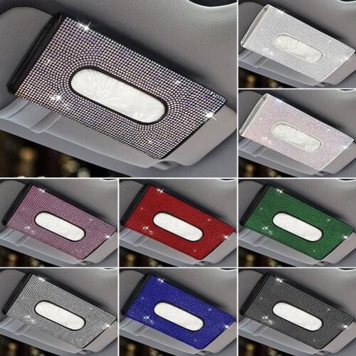 1 Pcs Crystal Car Tissue Box Towel Sets Car Sun Visor Tissue Box Holder Auto Interior Storage Decoration for BMW Car Accessories