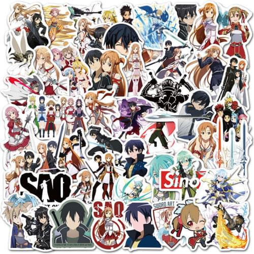 10/30/50pcs/Set Anime Sword Art Online Cartoon Stickers Lable For Skateboard Helmet Gift Bicycle Computer Notebook Car Decal