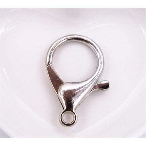 10pcs 34x21mm Rhodium Plated lobster clasp For making DIY keychain Handmade Jewelry Accessories
