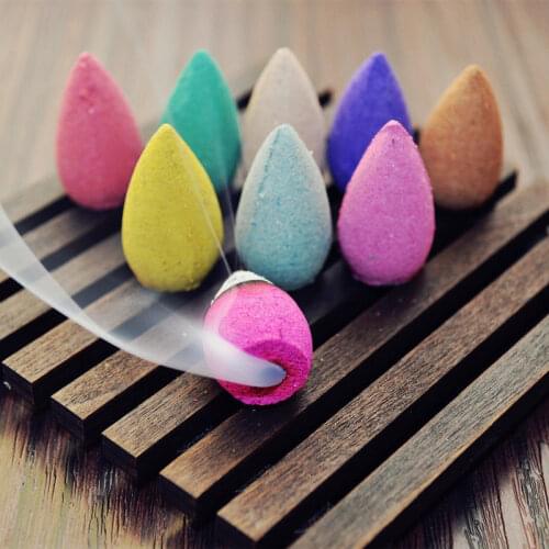 10pcs Incense Cones For Backflow Tower Accessories Colorful Bullet Shape Incense Natural Sandalwood Air Freshener Home Decor