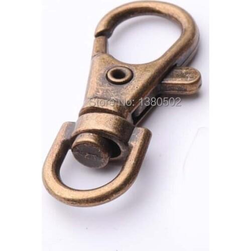 10pcs /lot bronze color spring snap hook Swivel Clasps Clips key ring for bag decoration accessories