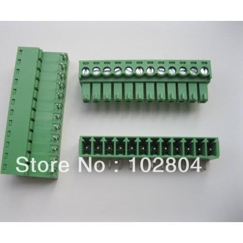 30 Pcs Per Lot Screw Terminal Block Connector 3.5mm Angle 12 way/pin Green Pluggable Type HIGH Quality HOT Sale