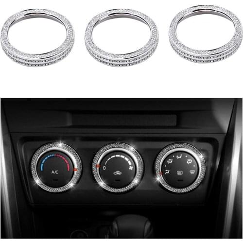 Mazda Accessories Air Conditioner Control CX3 CX-3 CX5 CX-5 MX5 MX-5 Miata Interior Parts Decorations Crystal Silver 3 Pack