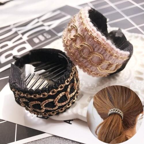 Hair Accessories Elegant Crochet Stitch Knitting Grip Clip Side Clip Ponytail Hold Buckle Hair Clip