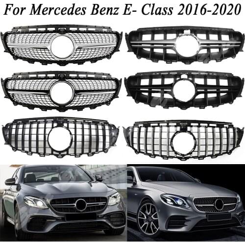 Car Front Racing Grill Billet Bumper Grille Upper Cover For Mercedes-Benz E-Class W213 2016 2017 2018 2019 Diamond GTR AMG