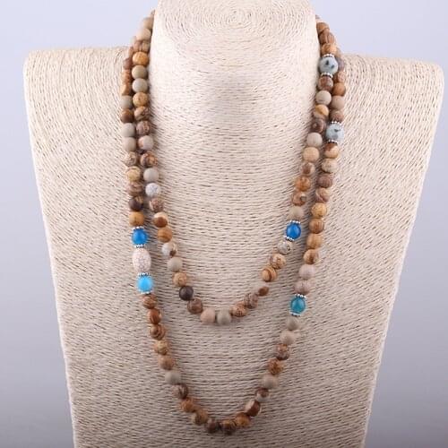 Free Shipping Bohemian Jewelry Fashion Natural Semi Stones Necklace