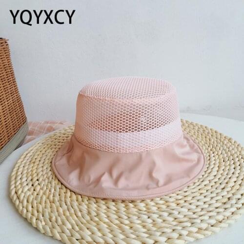 Kids Bucket Hat Summer Hats For Children Girls Boys Baby Fisherman Cap Mesh Breathable Sun Hat Sunshade Suncreen Beach Hats