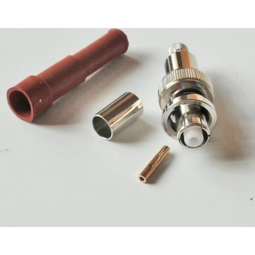 1 Pcs RF Coax Connector Socket RPBNC RP BNC Male High Voltage Power SHV 5000V 5KV Crimp for RG8X RG-8X LMR240 RG59 Cable Plug