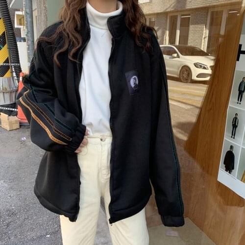 Harajuku Autumn Japan Oversize Jacket Women Coat Spring Black Loose Jacket Female Loose Bomber Streetwear Casual Basic Coat