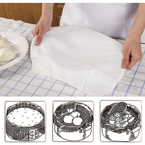 Reusable Kitchen Steamer Cloth Universal Non-Stick Cotton Dumplings Mat Bread Cloth Steamer Mat Stuffed Kitchen Steamer Coxeer