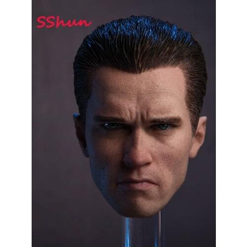 1/6 Scale Male soldier Arnold head sculpture model Ter-minator 2 T800 can be connected to PH NO muscle encapsulated body