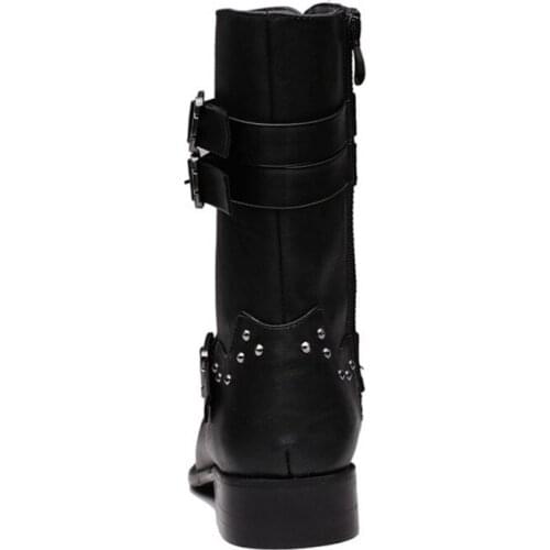 England Style Fashion High-Top Shoes Men Rivet Zip Pointed Toe Leather Ankle Boots Top Quality Motorcycle Boots Chaussure Homme