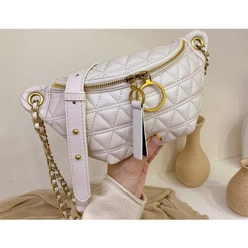 Women Chest Bag Girl PU Leather Waist Pack 2021 Winter High Quality Luxury Trend Handbags and Purses Lady Branded Fanny Pack Hot