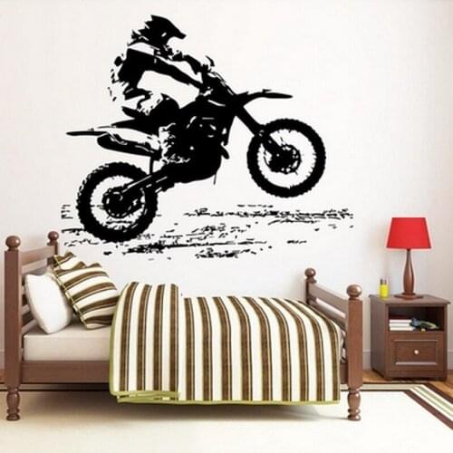 Off Road Motorcycle Wall Stickers Creative Exercise Sport Motivation Wall Paper Home Decoration Accessories for Living Room