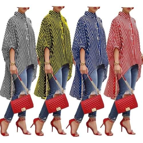 New style African Women clothing Dashiki fashion Stripe printed casual dress shirt size S M L XL XXL T5035