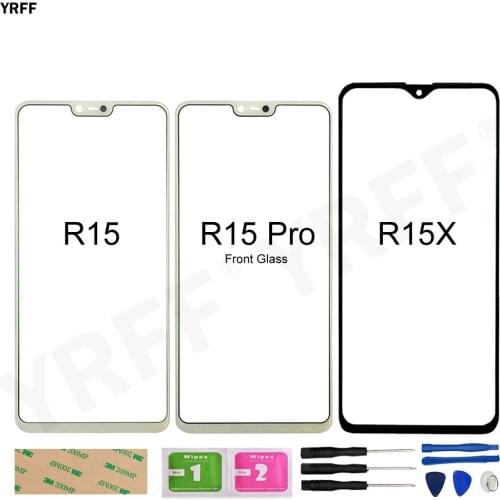 For OPPO R15 Pro Front Glass Panel For OPPO R15X PBCM10 (No Touch Screen) Outer Glass Cover R15 CPH1835 CPH1831 Assembly Parts