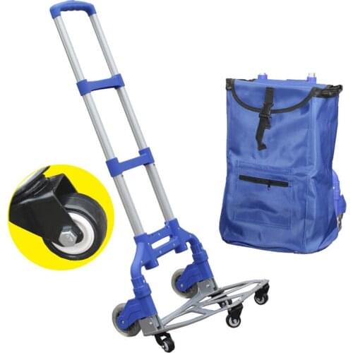 Portable Ultralight Folding Trolley Car Shopping Cart Luggage Aluminum alloy Small Trolley Car Elderly Shopping Cart Home