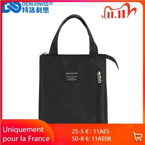 DENUONISS Portable Lunch Bag For Women Work Office Large Capacity Insulated Lunch Box Thermal Bag Lunch Tote Handbag