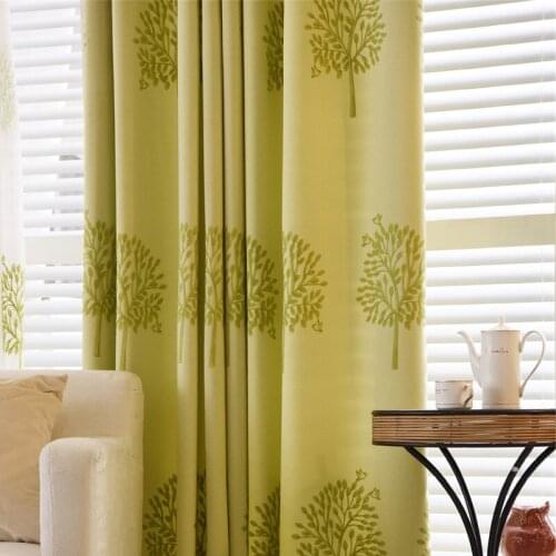 Nordic Simple Pastoral Fresh Embroidery Shading Cotton and Linen Thickening Curtains for Living Room Bedroom Dining Room