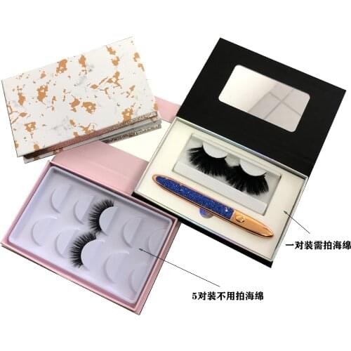 Five pairs or one pair with eyeliner Eyelash Packaging Box Bulk Wholesale Custom 3D Mink Lashes Boxes Packaging With Logo case