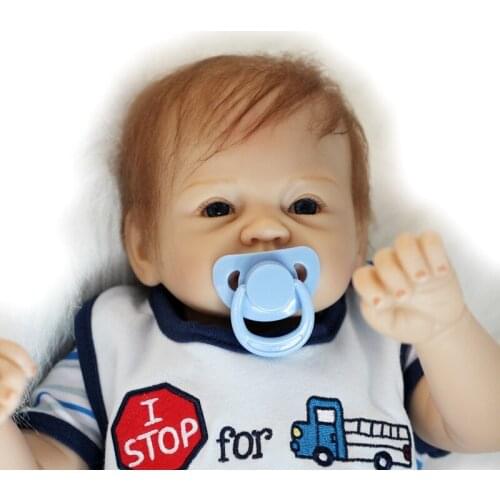 22inches Lifelike Reborn Baby Soft Silicone Vinyl Real Touch Doll Lovely Newborn Baby Toys Children Kids Gift Brinquedos